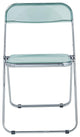 LeisureMod Lawrence Acrylic Folding Chair With Metal Frame Jade Green