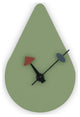 Manchester Silent Raindrop Shape Wall Clock Aluminum Hands Battery Included, Mint