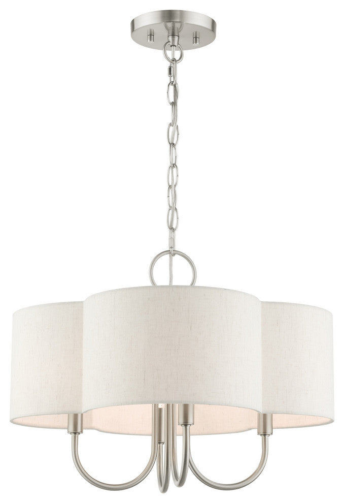 Brushed Nickel French Country, Floral, Transitional, Chandelier