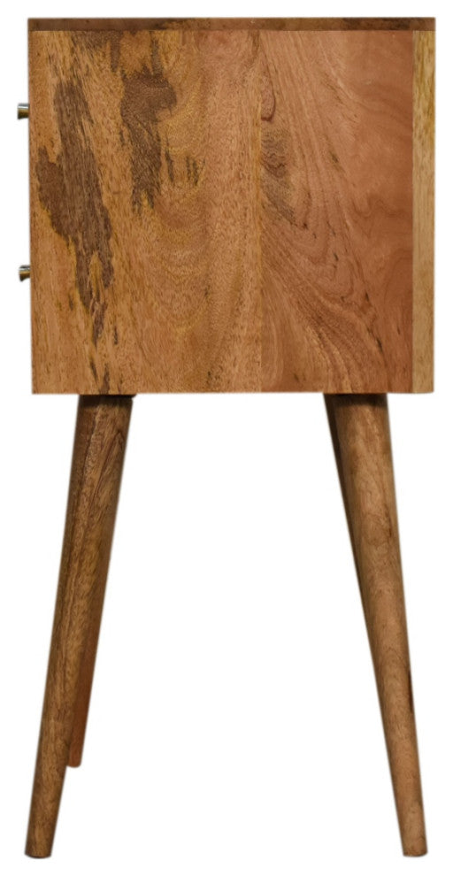 Mini Cube Carved 2 Drawer Nightstand