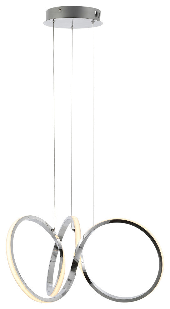 1-Light Contemporary Minimalist Aluminum Ribbon Integrated LED Pendant