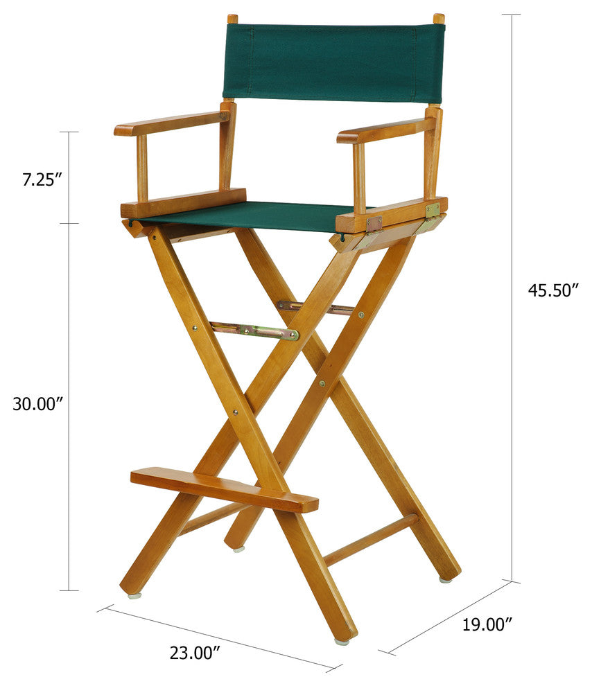 030" Director's Chair Honey Oak Frame-Hunter Green Canvas