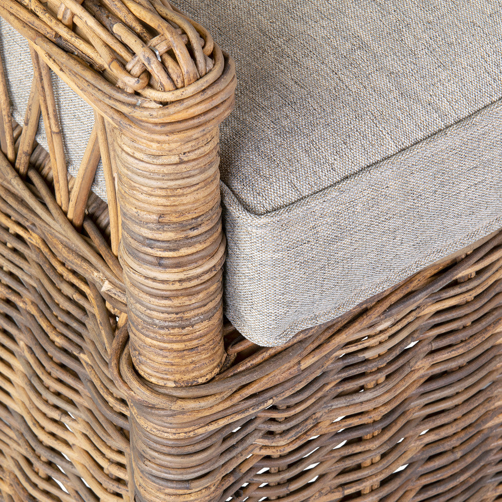 East at Main Serena Grey Rattan Dining Chair with Cushion