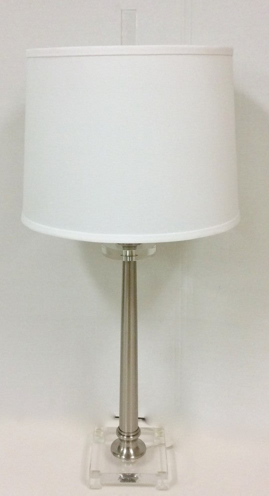 Crystal Table Lamp, Nickel