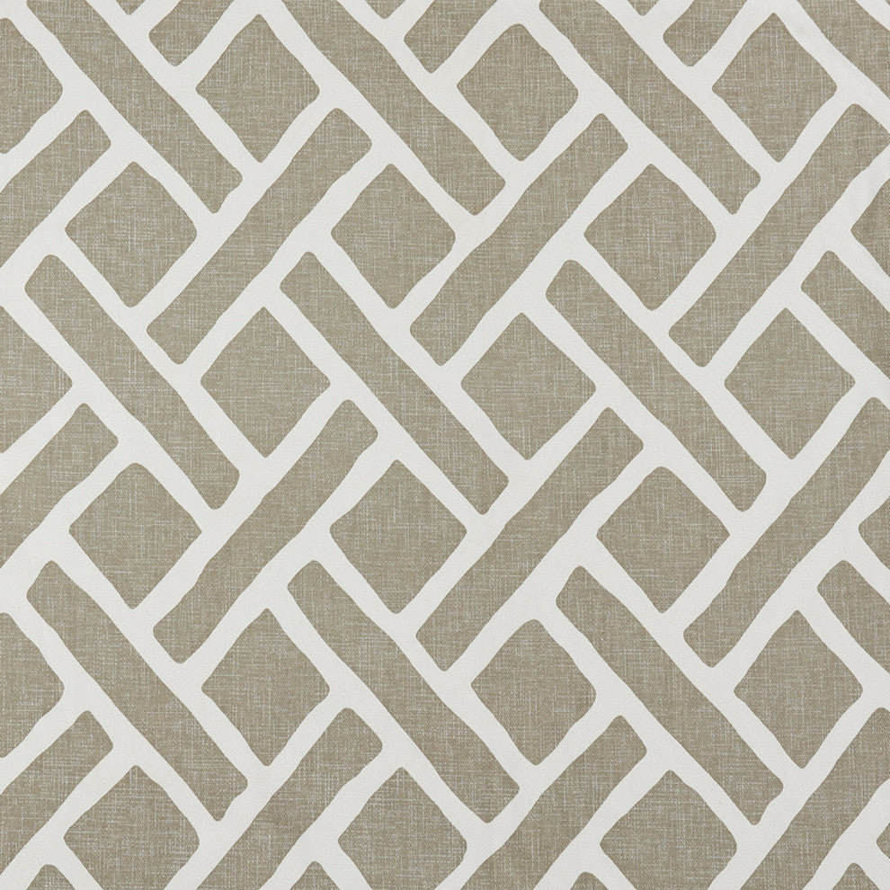 Martinique Taupe Printed Cotton Curtain Single Panel, 50"x120"