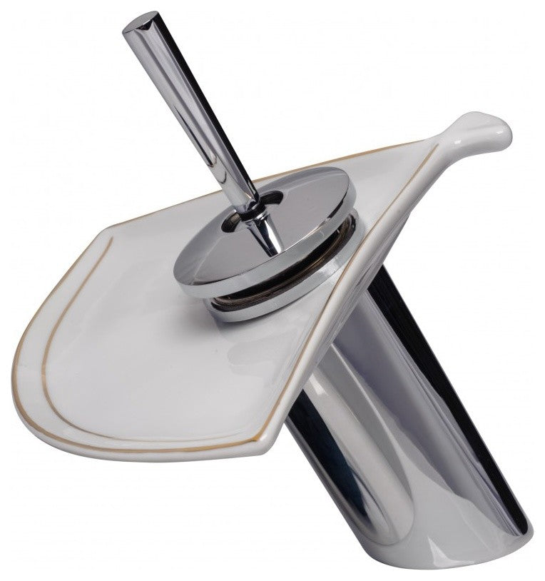 Waterfall Faucet Heavy Cast Chrome Short Ceramic 7" H |
