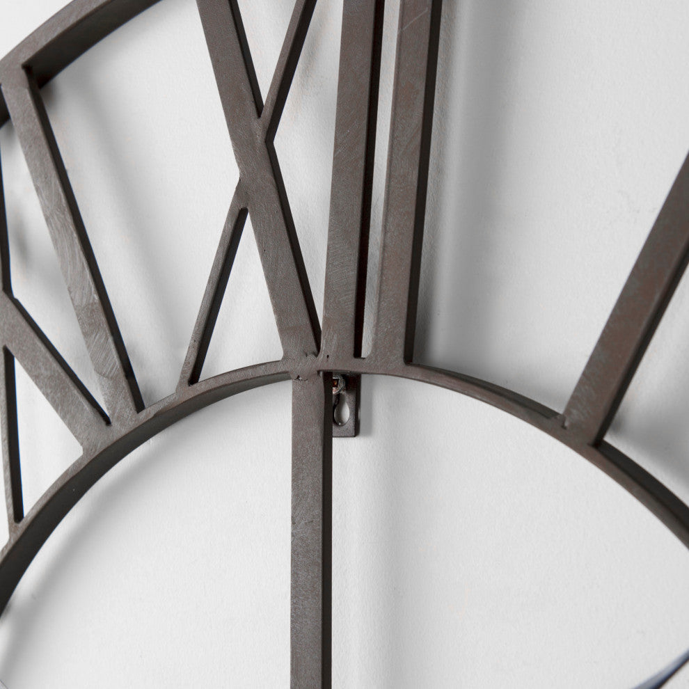 Pender Matte Black Iron 30" Round Wall Clock