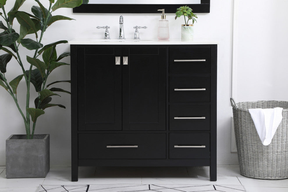 Isabel Black 36" Single Sink Bathroom Vanity
