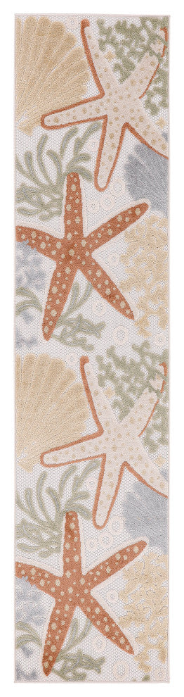 Nourison Aloha 2' x 6' Ivory Multicolor Outdoor Rug