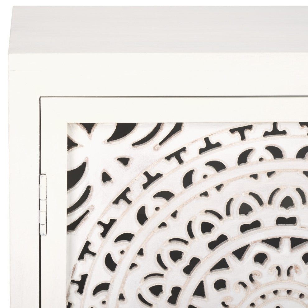 Safavieh Raelie 2 Shelf 2 Door Media Stand, White Washed