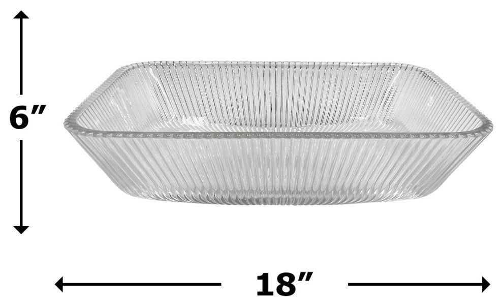 CastelloUSA Charlie 18" Tempered Glass Crystal Rectangular Bathroom Sink, Clear