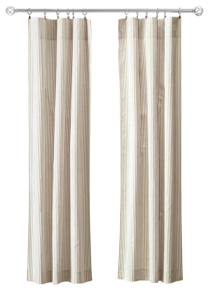 Plaza Stripe Tailored Panel Pair, Tan, 56"x63"