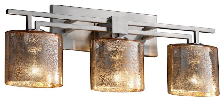 Aero 3-Light Bath Bar, Brushed Nickel With Artisan Glass Shade