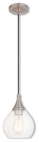 Art Glass Mini Pendant 1-Light Mini Pendant, Brushed Nickel