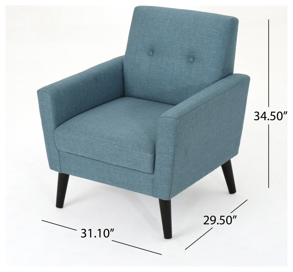 GDF Studio Sierra Mid Century Fabric Club Chair, Blue