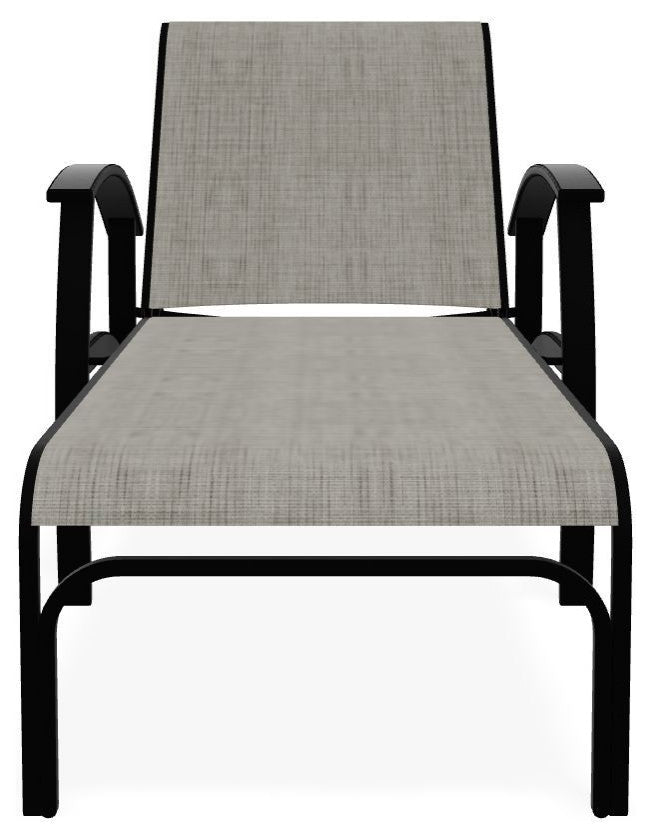 Belle Isle Sling 4-Position Outdoor Chaise Lounge, Smoke/Black