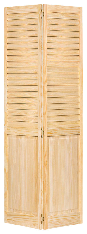 Plantation Bi-fold Closet Door, Louver-Panel, Clear, 1"x30"x80"