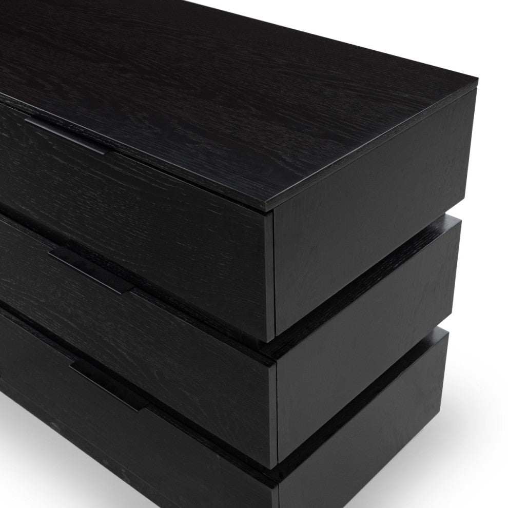 Safavieh Couture Titus 6 Drawer Stacked Dresser, Black