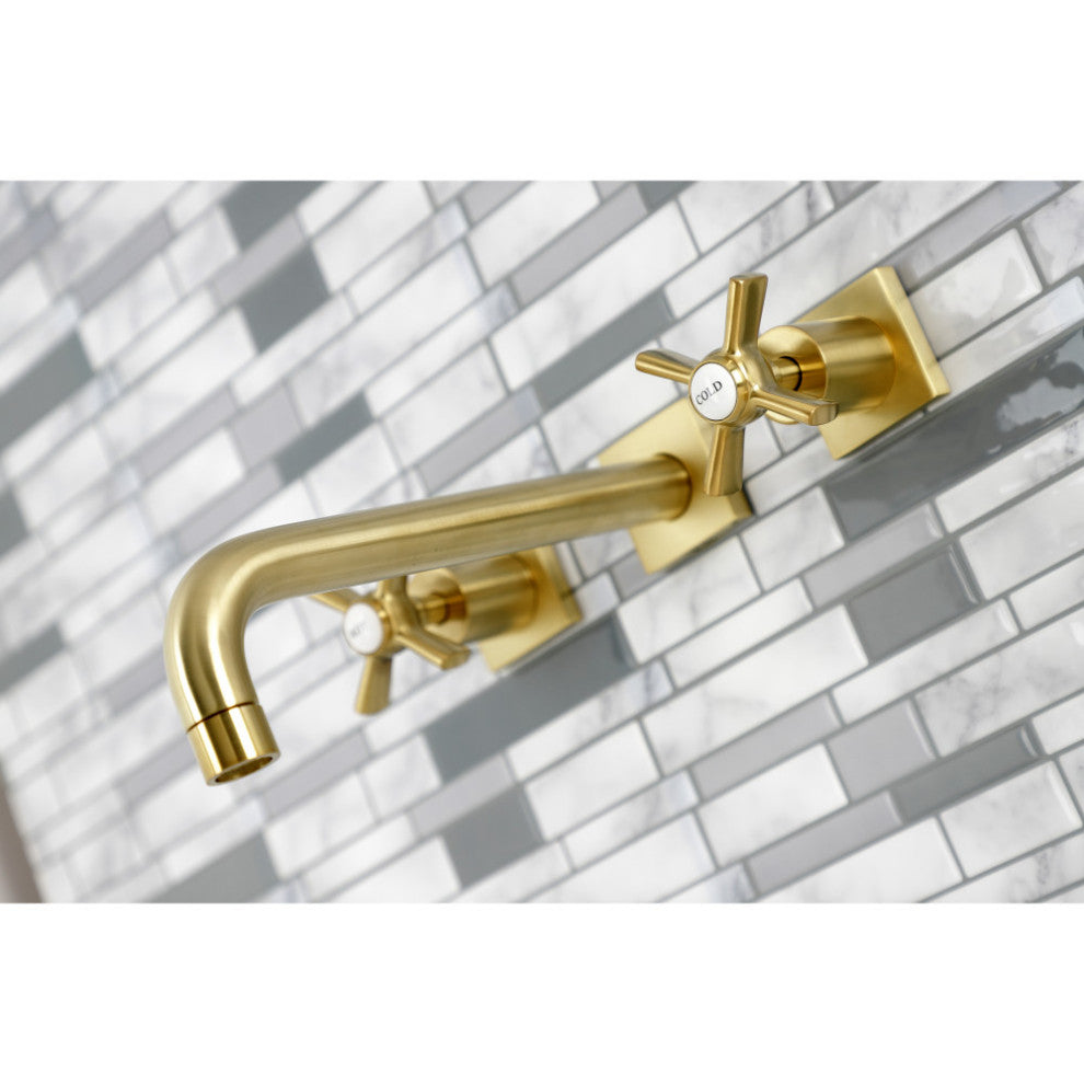 KS6027ZX Wall Mount Tub Faucet, Brushed Brass