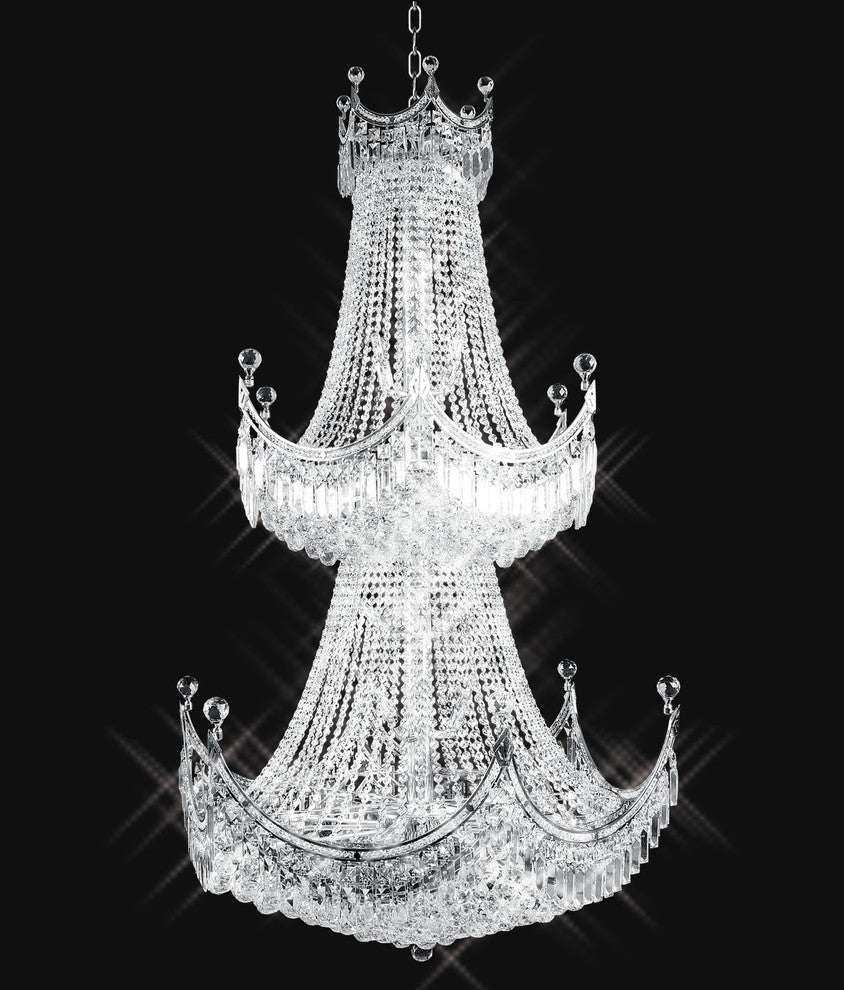Artistry Lighting Corona Collection Hanging Crystal Chandelier 36x66, Chrome