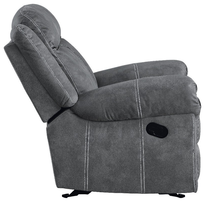 Acme Zubaida Glider Recliner Two Tone Gray Velvet