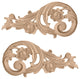 7 1/2"W x 3 1/2"H x 1/2"D (Each Side) Small Rose Scrolls (Pair), Alder