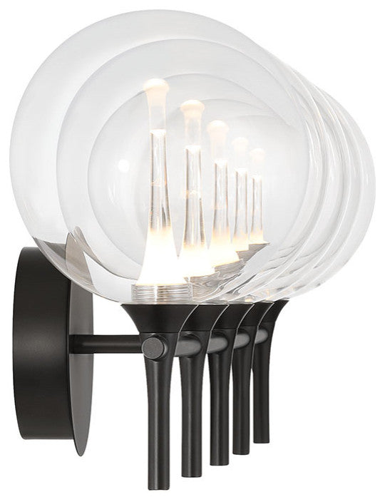 Iissa, Vanity, 5Lt, Matte Black, Clear Glass