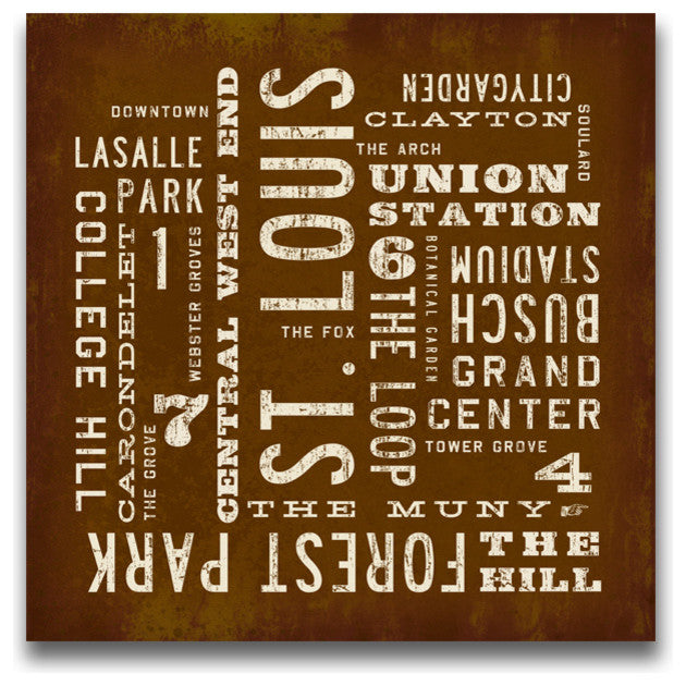 St. Louis Art Sign. St. Louis Wall Art, 24x24