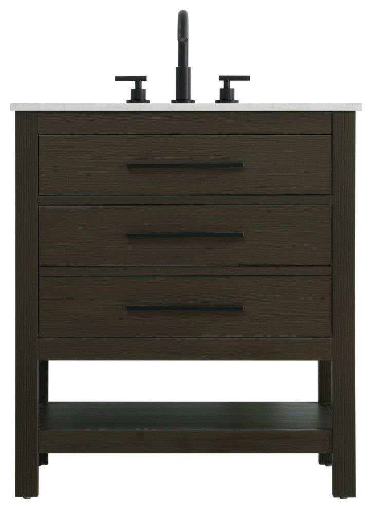 Home Living 30" Single Bathroom Vanity, Mocha Brown