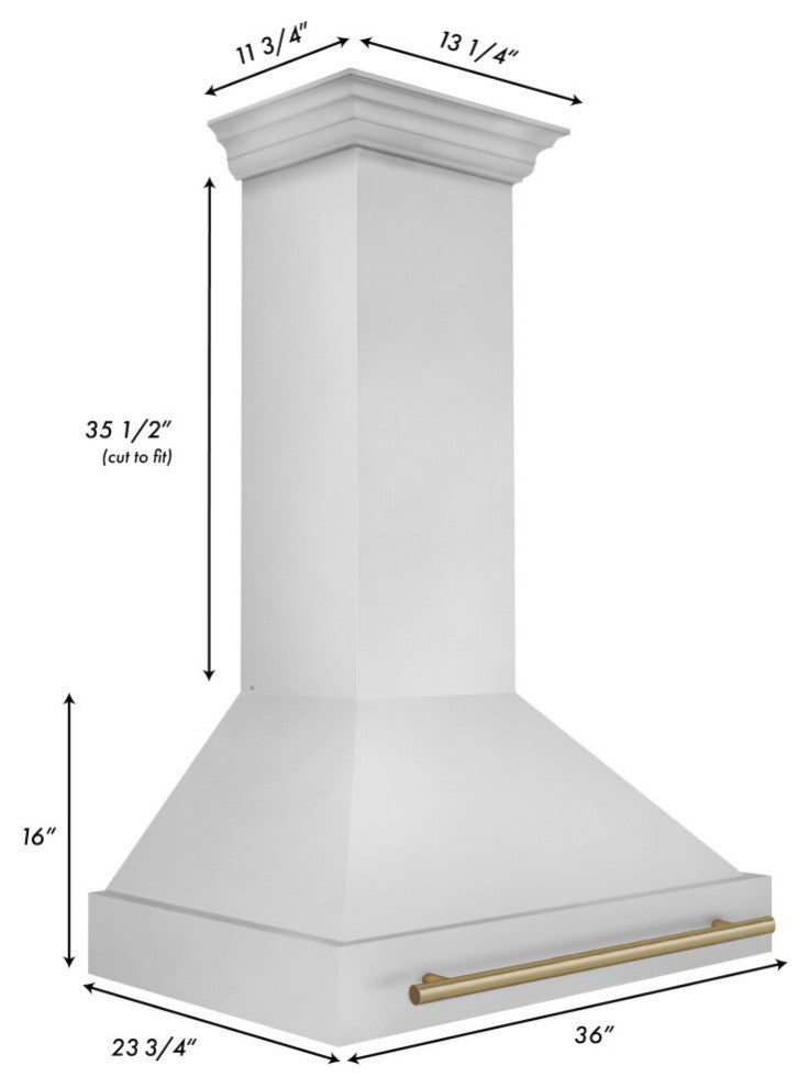 ZLINE 36" Stainless Steel Hood With Stainless Steel Shell, 8654STZ-36-CB