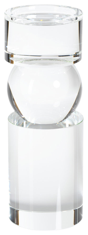 Renata 11" Tall Clear Crystal Pillar Candle Holder