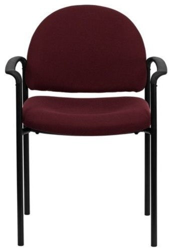 Flash Furniture Stackable Side Guest Chair in Burgundy with Arms