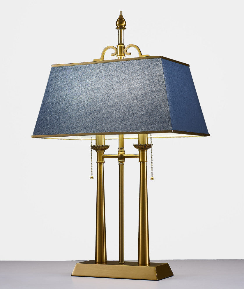 Pasargad Home Executive Stainless Steel Table Lamp with Shade