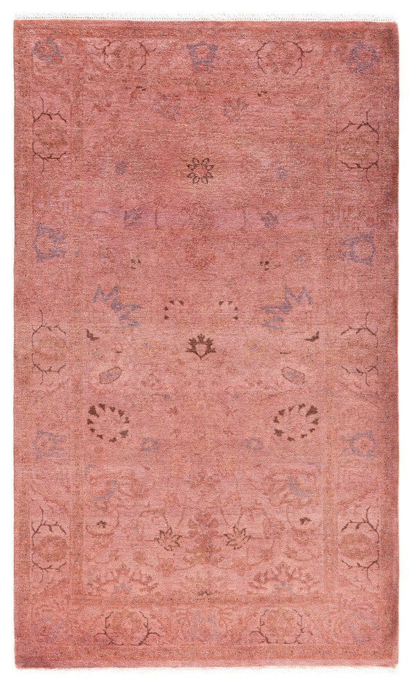 Overdyed One-of-a-Kind Hand-Knotted Area Rug Pink, 3' 1" x 5' 3"