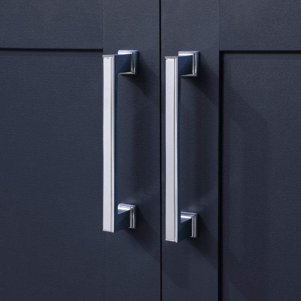 Ove Decors Vegas Single Sink Bathroom Vanity Set With Countertop, White, Midnight Blue, 36"