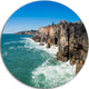 Coastline Of Cascais, Seascape Photography Round Wall Art, 38"