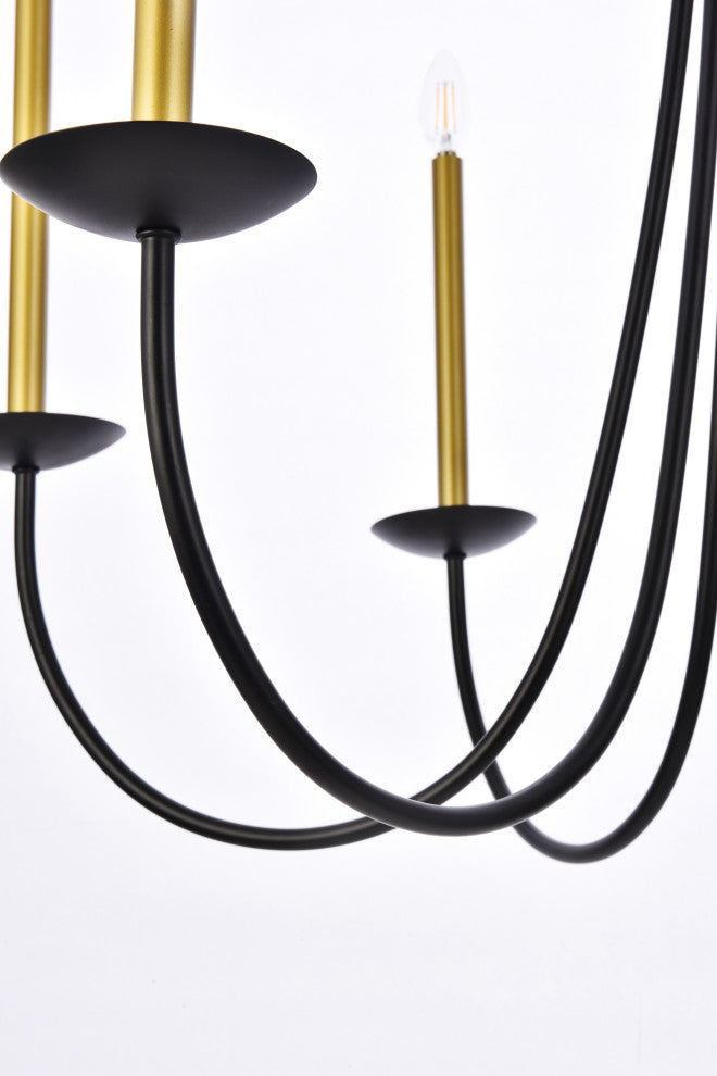 Chloe 36" Pendant, Black and Brass