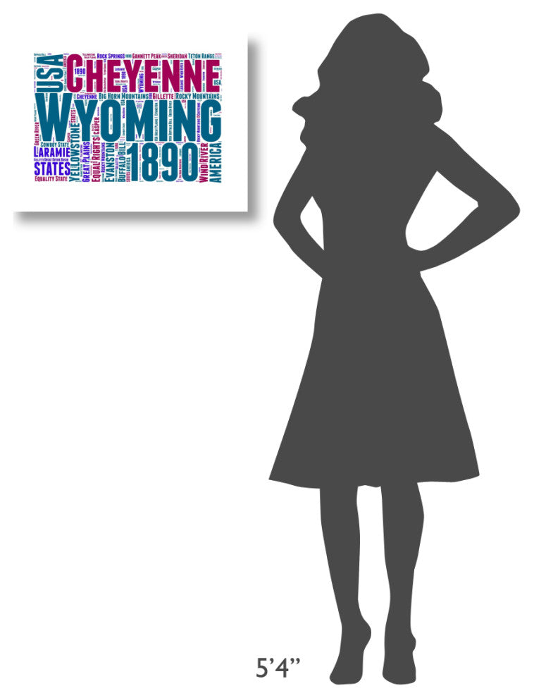 "Wyoming Word Cloud Map" Fine Art Print