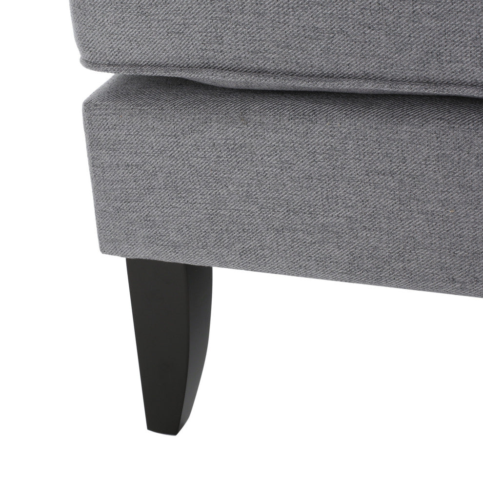 GDF Studio Talette Studded Sky Blue Fabric Club Chair, Gray