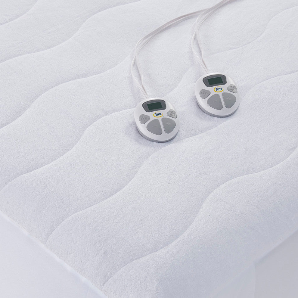 Serta Plush Heated Mattress Pad, White