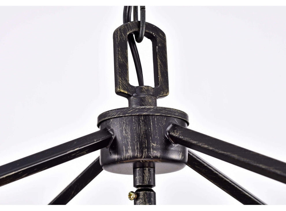 Ashley Antique Black 4-light Iron Cage Chandelier