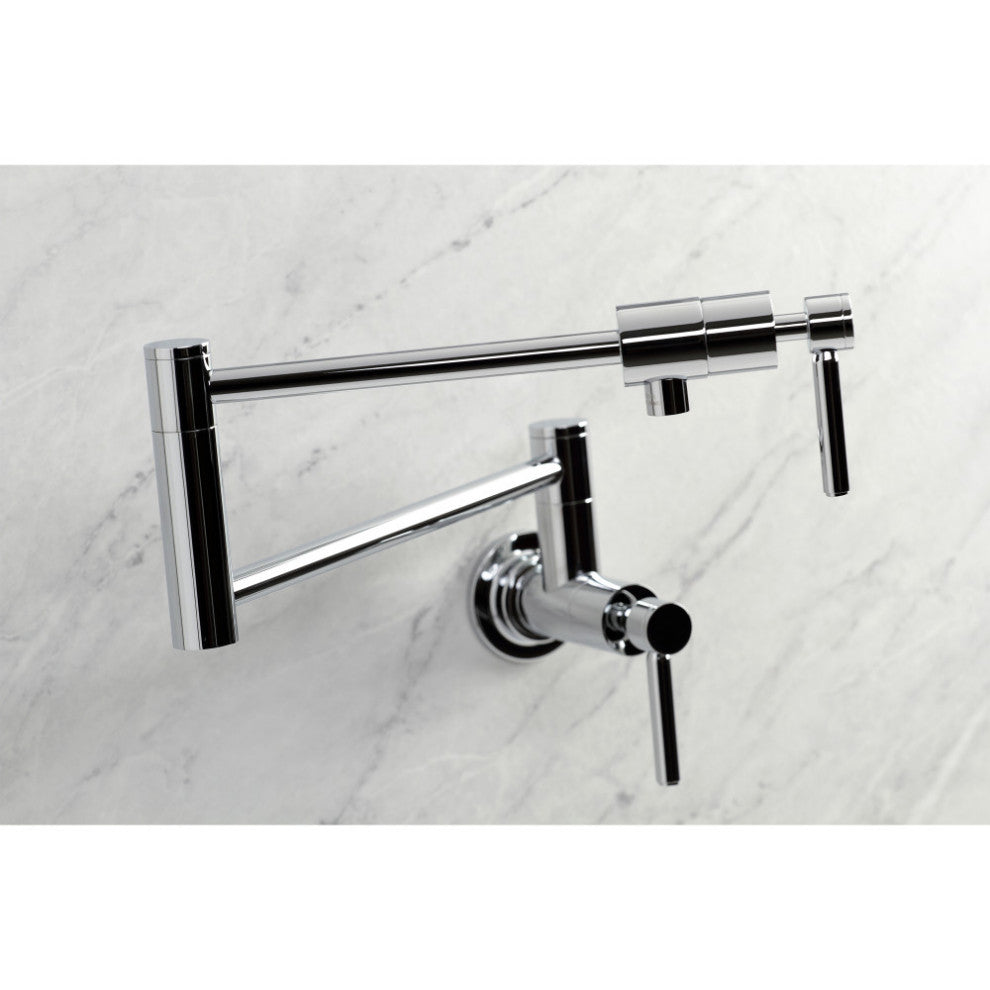 Kingston Brass KS4101DL Concord Wall Mount Pot Filler, Polished Chrome
