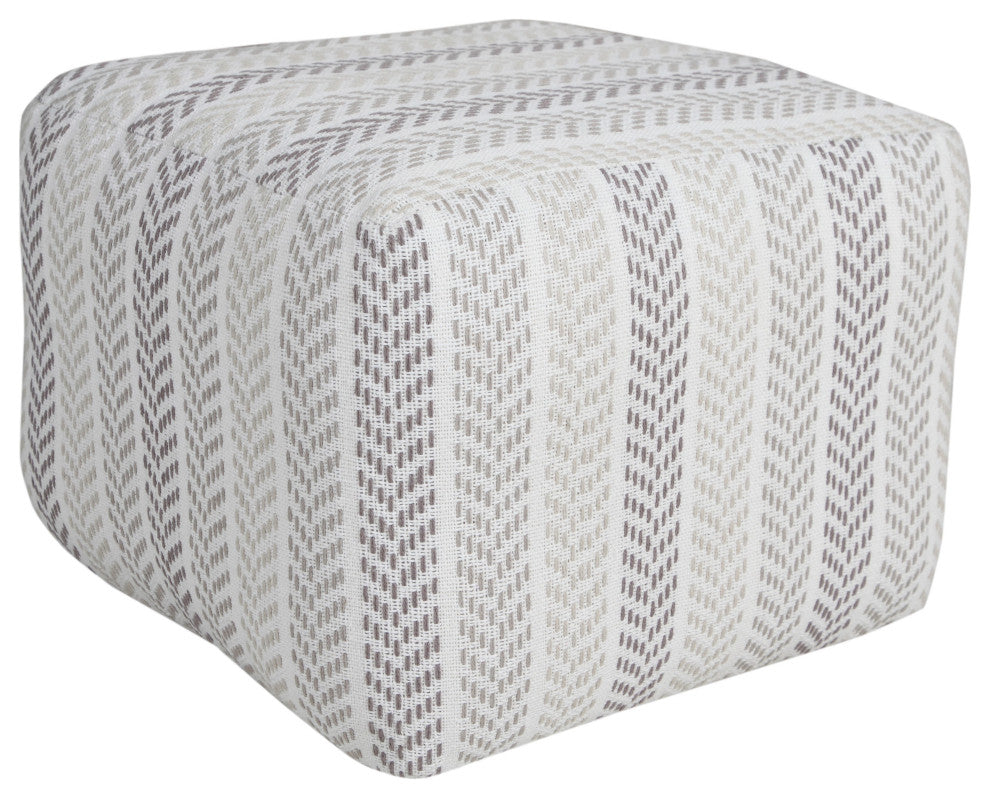 Everyday Chevron Stripe Pouf Ottoman