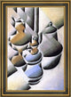 Juan Gris Still Life with Oil Lamp - 18" x 27" Framed Premium Canvas Print