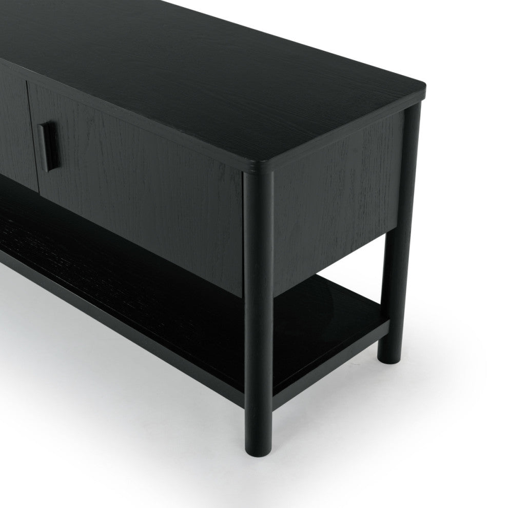 Safavieh Couture Jaylessa Wood 3 Door Tv Stand, Black