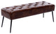 Button Tufts Bedroom Bench, Dark Brown With Black Legs-Faux Leather