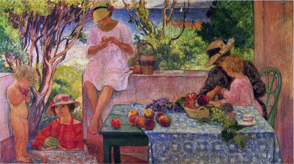 Henri Lebasque Meal on the Terrace - 15" x 30" Premium Canvas Print