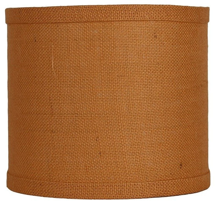 Classic Drum Burlap Lampshades, Tangerine, 8"