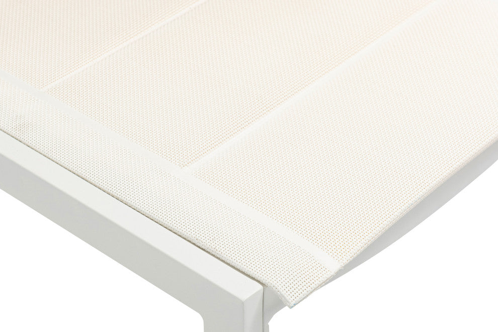 Maldives Rope Fabric Outdoor Patio Dining Arm Chair, Set of 2, Beige, Side Chair