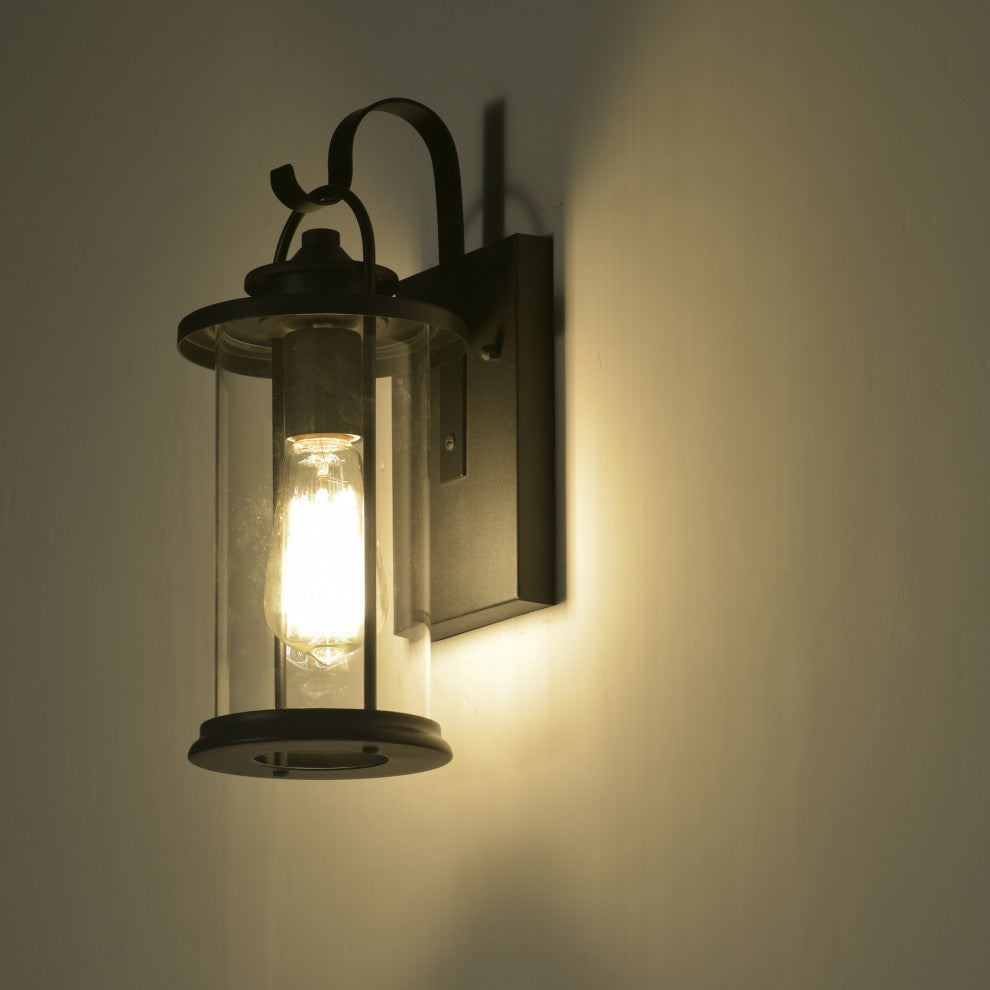 CHLOE Lighting AINSLEY Transitional 1-Light Textured Black Outdoor Wall Sconce